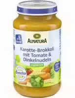 Alnatura Karotten, Brokkoli mit Tomaten und Dinkelnudeln
