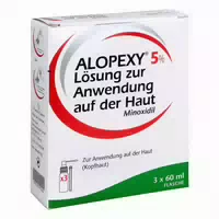 Alopexy 5% Lösung zur Anwendung auf der Haut 3x60 ml gegen Anlagebedingten Haarausfall