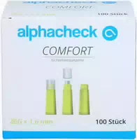 Alphacheck Comfort Sicherheitslanzetten 26 g X 1,6 mm 100 Stück