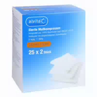 Alvita Mullkompressen Steril 7,5x7,5 cm 25x2 st