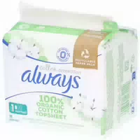 Always Cotton Protection Damenbinde Größe 1 Normal 100 % Bio Baumwolle