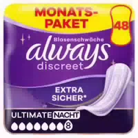 Always Discreet Inkontinenz Ultimate Nacht Einlage Monatspackung