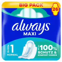 Always Maxi Binde Normal mit Flügeln Bigpack 26 Damenbinde 26 Stück