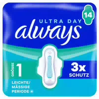 Always Ultra Binde Größe 1 Normal mit Flügeln 14 Damenbinde 14 Stück