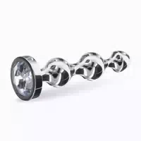 Lovelyness Analplug aus Metall mit Zierstein 3 Kugeln