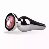 Analplug aus Silikon in Pink mit Zierstein Mittel Easytoys