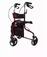 Antar Premium Rollator, 3 Räder, Faltbar, Sitz und Rückengurt