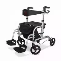 Antar Rollator At51005 2in1 Praktische Kombination aus Rollator und Rollstuhl
