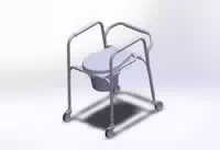 Antar Toilettenstuhl mit Rollen U Faltbar, Max Belastbarkeit: 150 Kg, Gewicht: 3 kg