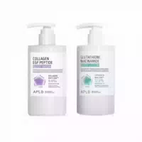 Aplb Glutathione Niacinamide Body Lotion 300ml 1ea & Collagen Egf Peptide Body Wash 300ml 1ea Set