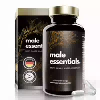 Male Essentials Haut Haare Bart | Biotin Hochdosiert, Zink Selen Silizium | Haar Vitamine F Männer