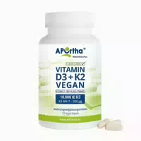 Aportha Veganes Vitamin D3 10 000 Ie Vitamin K2 Mk 7 Cyclo 200 Μg Kapseln
