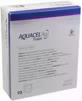 Aquacel Ag Foam Adhäsiv 10x10 cm Verband 10 st Verband