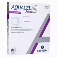 Aquacel Ag Foam Adhäsiv 21x21 cm Verband 5 st