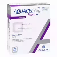Aquacel Ag Foam Adhäsiv 8x8 cm Verband 10 st