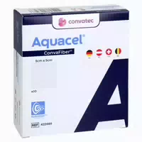 Aquacel Convafiber 5x5 cm Verband 10 st