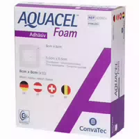 Aquacel Foam Adhäsiv 8x8 cm Verband 10 st Verband