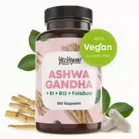 Ashwagandha Kapseln 180 Stück Hochdosiert mit Ashwagandha Hochdosiert, Vitamin B12 B1 B7 2 X 180 st