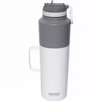 Asobu Twin Pack Bottle With Mug Weiss, 0 9 l 0 6 l Trinkflaschen