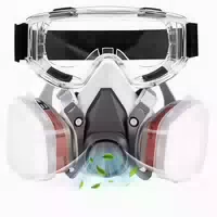 Atemschutzmaske Halbmaske Filter Schutzbrille Staub Weiß 1 st