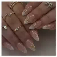 Aufdrücknagel 24 Stück Mandelförmig Ombre Metalldesign 1 st