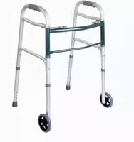 Ausilium Aluminium Faltbare Gehhilfe Mit 2 Rädern Und 2 Spitzen