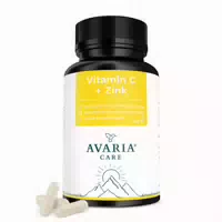 Avaria Care Vitamin C 1000mg – Gepuffert & Magenschonend – mit 15 mg Zink – Vegan