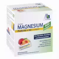 Magnesium 400 D3 K2 Direktsticks Pfirsich Maracuja Geschmack