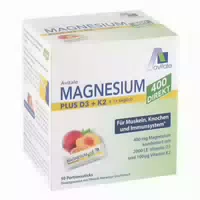 Magnesium 400 D3 K2 Direktsticks Pfirsich Maracuja Geschmack