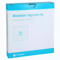 Biatain Alginate Ag Kompressen 10x10 Cm Mit Silber 10 St