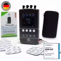 Axion 4 Kanal Tens Gerät und Ems Gerät Stim Pro X9 zur Schmerztherapie mit Spray Medizinprodukt
