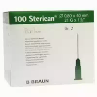B Braun Sterican Standardkanülen 100 Stück Gr 2, G 21 X 1 ½ Ø 0,80 X 40 Mm, Grün 100 St