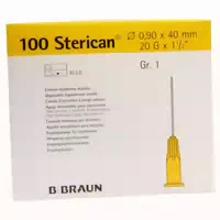 B Braun Sterican Standardkanülen 100 Stück Gr 1, G 20 X 1 ½ Ø 0,90 X 40 Mm, Gelb