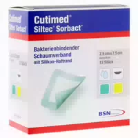 Cutimed Siltec Sorbact B Pu Verb 7,5x7,5