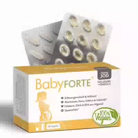Babyforte Folsäure Omega 3 ohne Jod | Schwangerschaftsvitamine & Stillzeit | 100 % Vegan