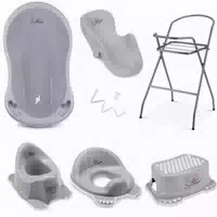 Babykajo 7 Set Baby Badewanne mit Gestell Sitz Abfluss Töpfchen Hocker Toilettentrainer