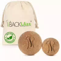 Backlaxx Massageball Set aus Kork mit Tasche, 5cm & 7cm