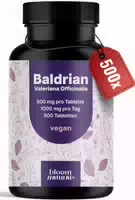 Baldrian Hochdosiert 500 Tabletten 8 Monate Vorrat Bloom Naturals