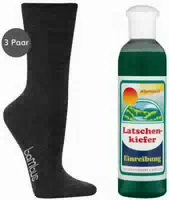 Bambus Wellness Socken 35 38 Anthrazit 3 Paar Gratis Latschenkiefer Einreibung 250 ml