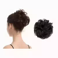 Barsdar Echthaar Haarteil Haargummi Schwarz Extensions Damen 1 st