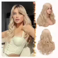 Barsdar 46cm Gewellt Blond Synthetische Perücke Mittel Länge 1 st
