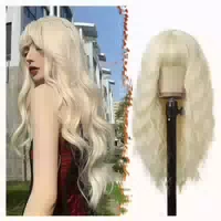 Barsdar Lange Dunkelbraun Wellenperücke mit Pony, 66cm Synth 1 st