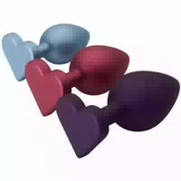 Baseks Baseks Shimmering Heartshaped Analplug Set Lila
