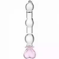 Baseks Glasdildo Mit Herz Und Perlen 21,5 Cm