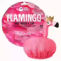 Bear Fruits Flamingo Glatt Weich Haarmaske mit Haube