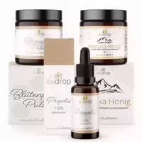 Bedrop Bee’s Kindheitsset | Blütenpollenpulver, Propolis Tinktur Alkoholfrei 10% Und Manuka Honig