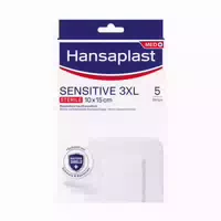 Hansaplast Sensitive 3xl Wundpflaster | Steril | Besonders Hautfreundlich | Für Größere & Postoperative Wunden | Blockiert 99 % Der Bakterien | 10 X 15 Cm | 5 Stück