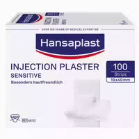 Hansaplast Sensitive Injektionspflaster | Besonders Hautfreundlich Für Eine Optimale Heilung | Nicht Verklebende Wundauflage | Auch Für Diabetiker Geeignet |1,9x4 Cm | 100 Stück