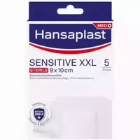 Hansaplast Sensitive Xxl Wundpflaster | Steril | Besonders Hautfreundlich | für Größere & Postoperative Wunden | Blockiert 99 % der Bakterien | 8 X 10 cm | 5 Stück