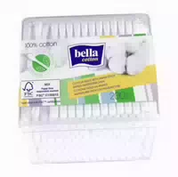 Bella Cotton Wattestäbchen Mit Papierschaft Box